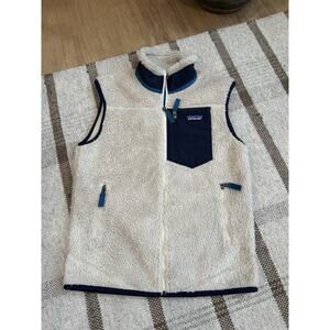 Patagonia Men’s Retro X Deep Pile Fleece Vest Small Natural Blue